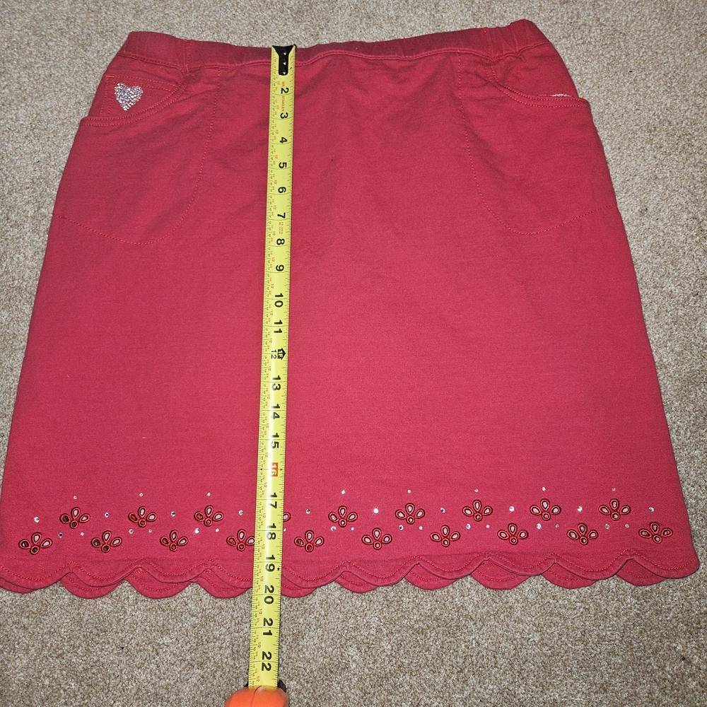 Red Embellished Women's Skort